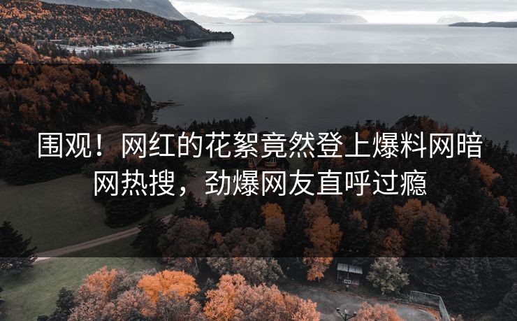 围观!网红的花絮竟然登上爆料网暗网热搜,劲爆网友直呼过瘾