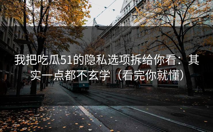 我把吃瓜51的隐私选项拆给你看：其实一点都不玄学（看完你就懂）