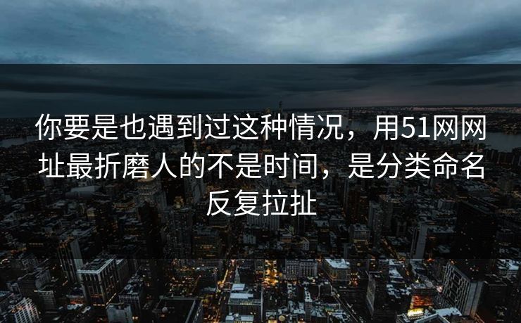 你要是也遇到过这种情况，用51网网址最折磨人的不是时间，是分类命名反复拉扯